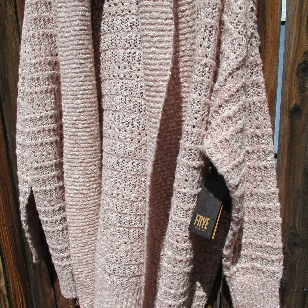 NEW Frye Women's Open Front Cardigan Pastel Mauve Size L NWT - Picture 4 of 9
